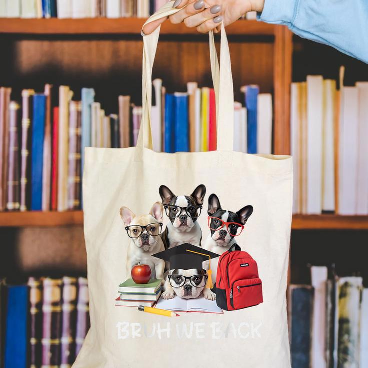 Back To School Cute French Bulldog Puppy Dogs Lovers Canvas Tote Bag Back To School Cute French Bulldog Puppy Dogs Lovers Canvas Tote Bag