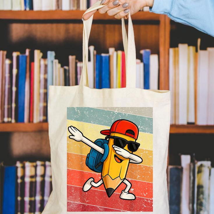 Back To School Dabbing Pencil First Day Boys Kids Canvas Tote Bag Back To School Dabbing Pencil First Day Boys Kids Canvas Tote Bag
