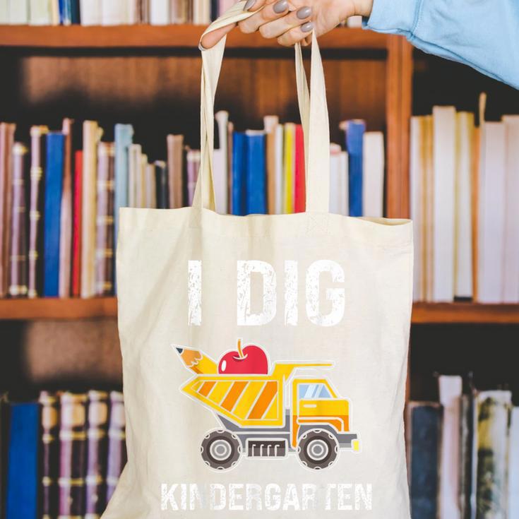 Back To School I Dig Kindergarten Dumping Truck Boys Girls Canvas Tote Bag