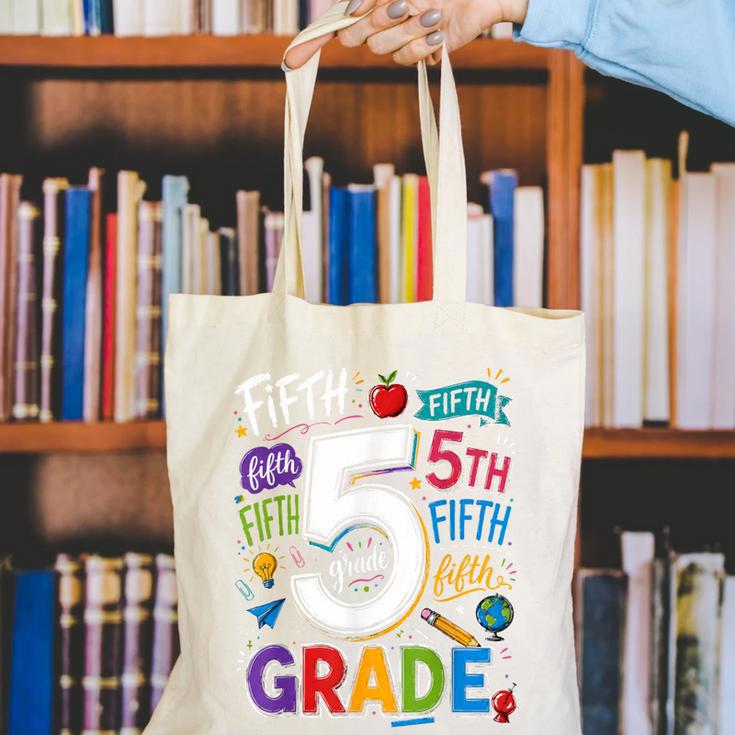 Back To School Fifth 5th Grade Classroom Typography Canvas Tote Bag Back To School Fifth 5th Grade Classroom Typography Canvas Tote Bag