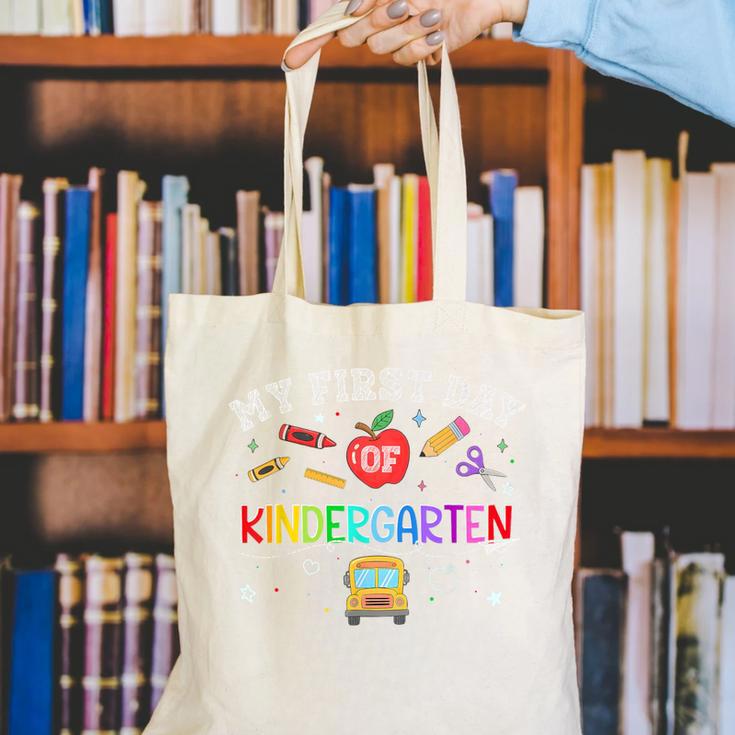 Back To School My First Day Of Kindergarten Boy Girl Canvas Tote Bag