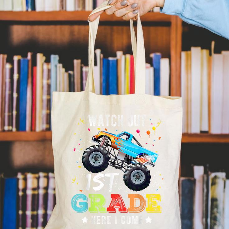 Back To School First Grade Here I Come For Boy Kids Truck Canvas Tote Bag Back To School First Grade Here I Come For Boy Kids Truck Canvas Tote Bag