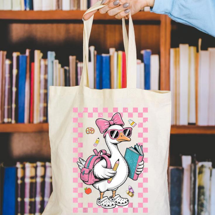 Back To School Goose First Day Of School Boy Girl Canvas Tote Bag Back To School Goose First Day Of School Boy Girl Canvas Tote Bag