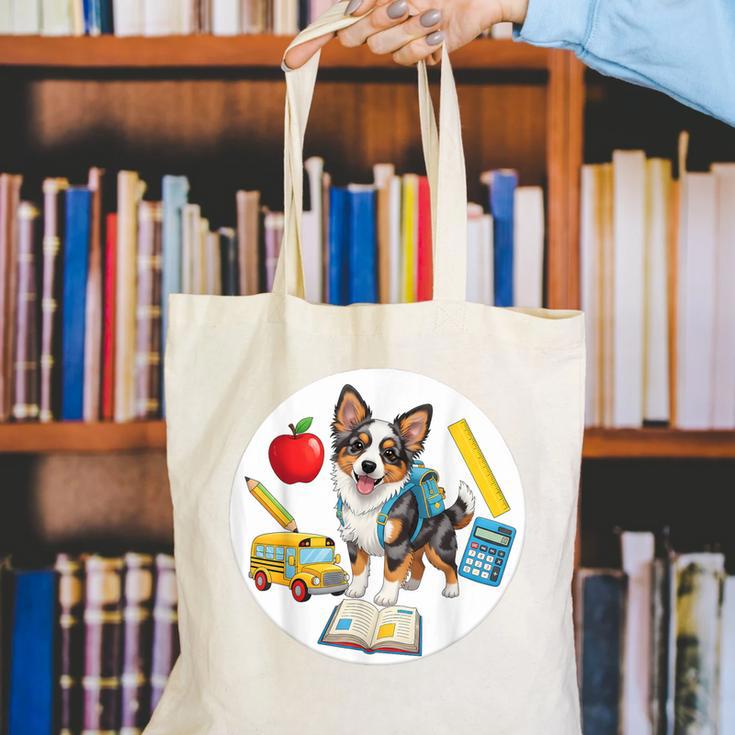 Back To School Miniature American Shepherd Dog Boys Girls Canvas Tote Bag Back To School Miniature American Shepherd Dog Boys Girls Canvas Tote Bag