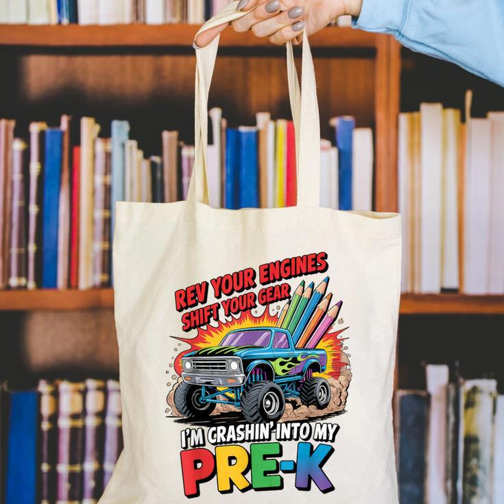 Back To School Pre-K Preschool Monster Truck First Day Boys Canvas Tote Bag