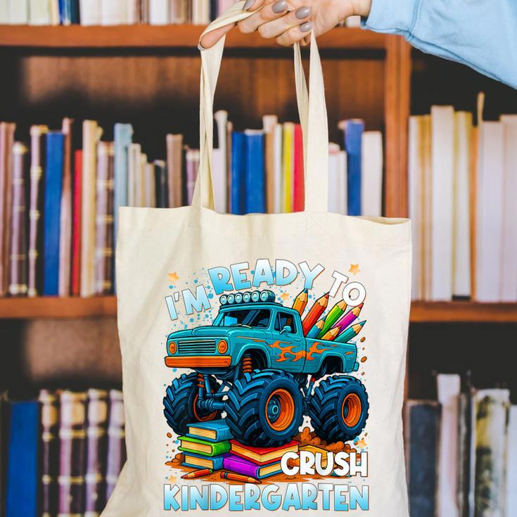 Back To School Ready To Crush Kindergarten Monster Truck Boy Canvas Tote Bag Back To School Ready To Crush Kindergarten Monster Truck Boy Canvas Tote Bag