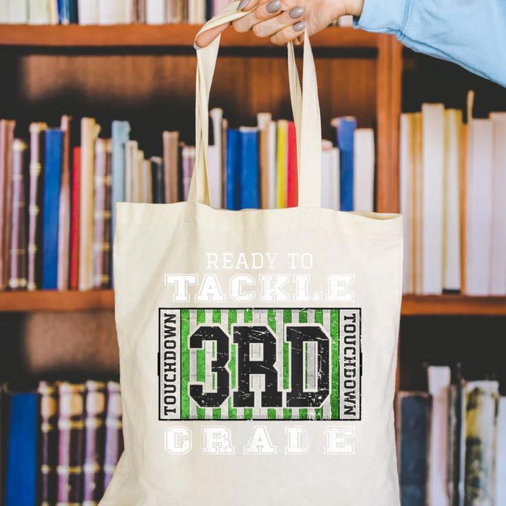 Back To School Ready To Tackle 3rd Grade Football Canvas Tote Bag