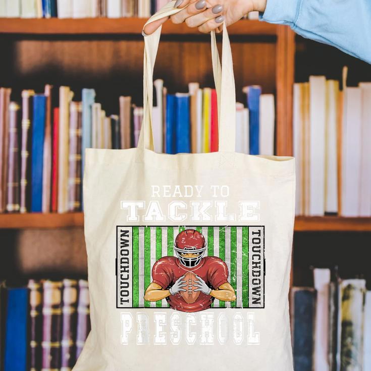 Back To School Ready To Tackle Preschool Football Theme Canvas Tote Bag
