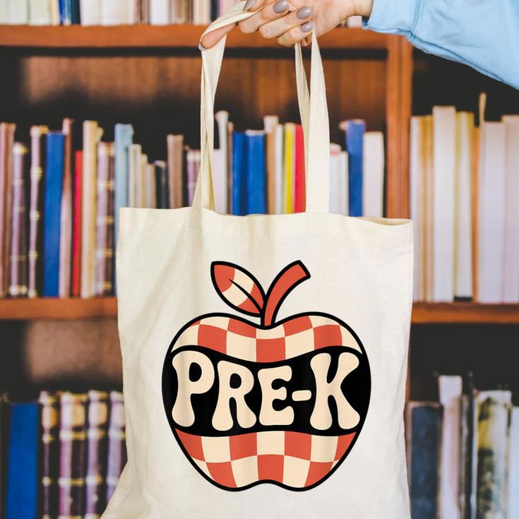 Back To School Retro Apple PRE-K Classroom Canvas Tote Bag Back To School Retro Apple PRE-K Classroom Canvas Tote Bag