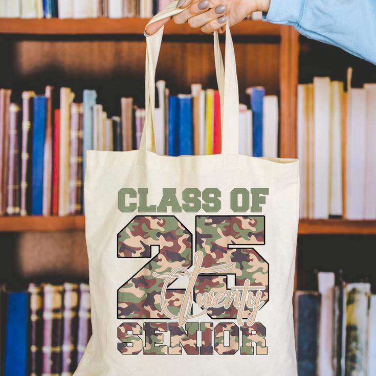 Back To School Senior 12th Grade Class Of 2025 Camouflage Canvas Tote Bag
