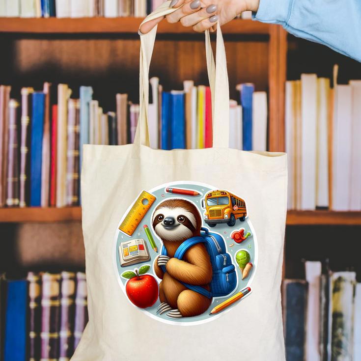 Back To School Sloth Boys Girls Student Kids Lover Child New Canvas Tote Bag