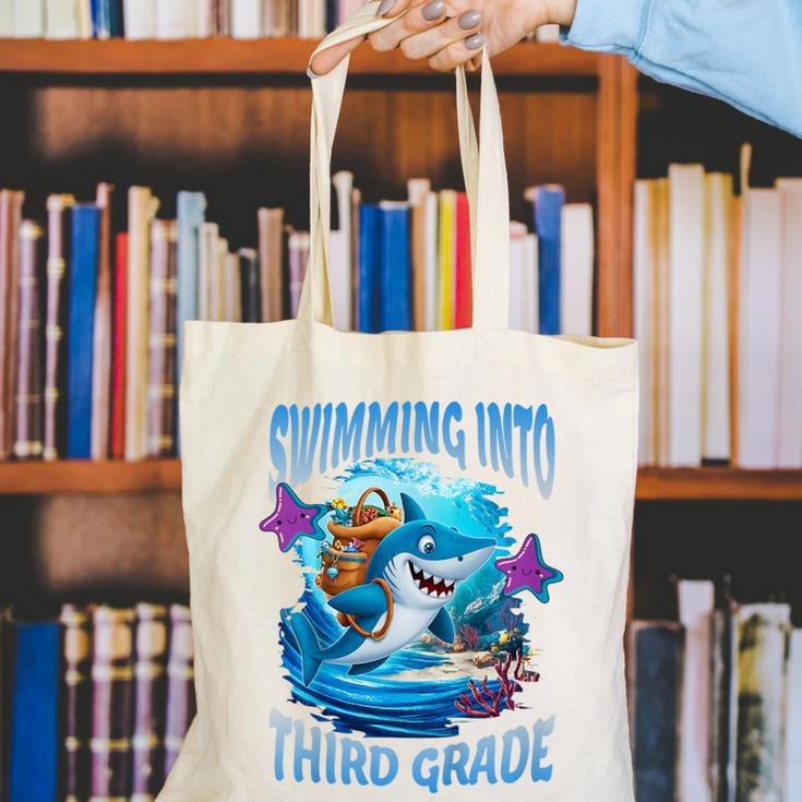 Back To School Third Grade Shark Canvas Tote Bag Back To School Third Grade Shark Canvas Tote Bag