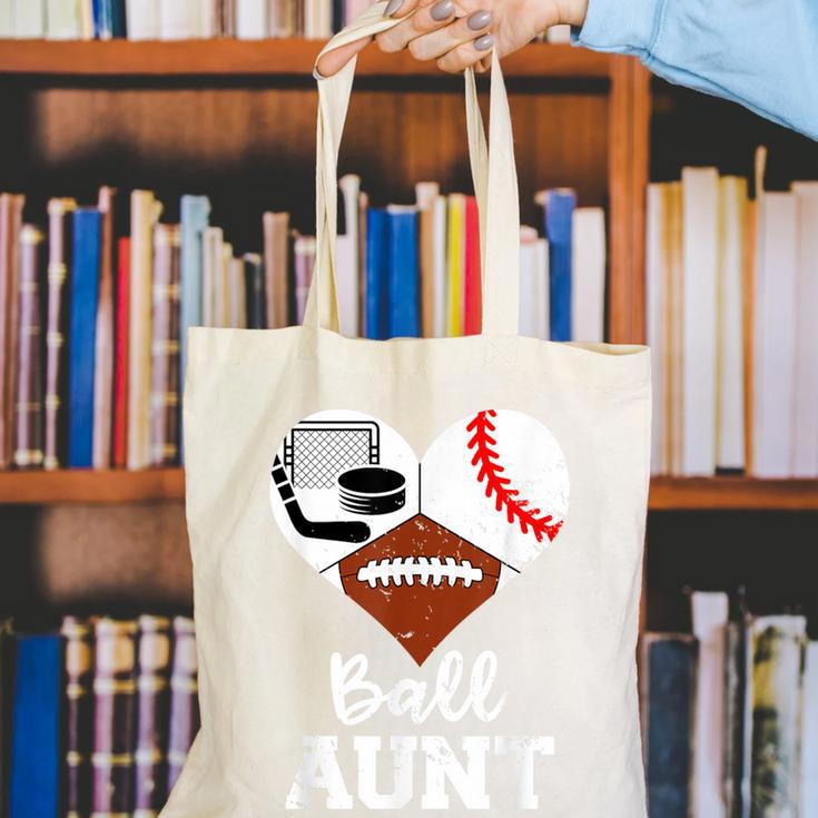 Ball Aunt Heart Football Baseball Hockey Game Day Canvas Tote Bag Ball Aunt Heart Football Baseball Hockey Game Day Canvas Tote Bag