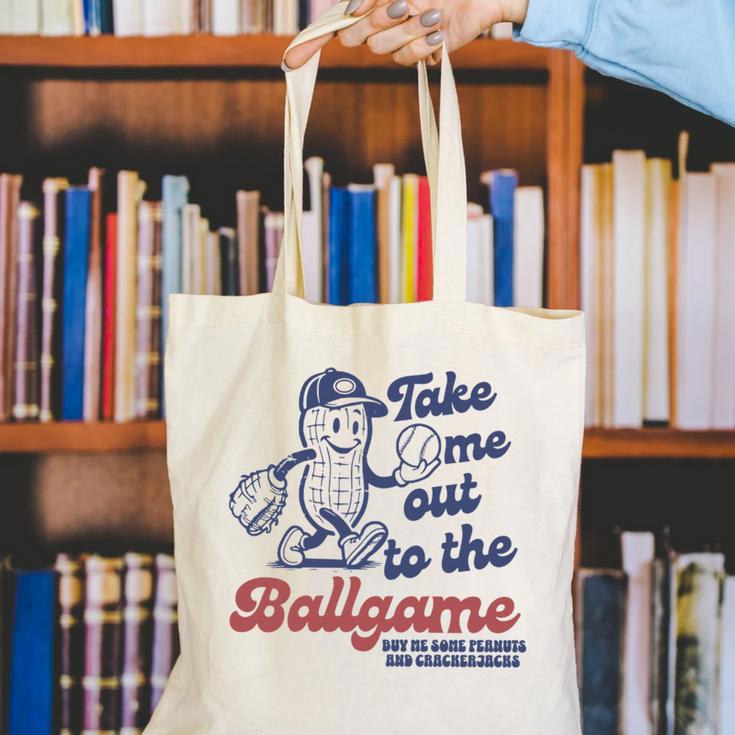 Take Me Out To The Ball Game Retro Peanuts Baseball Sports Canvas Tote Bag Take Me Out To The Ball Game Retro Peanuts Baseball Sports Canvas Tote Bag