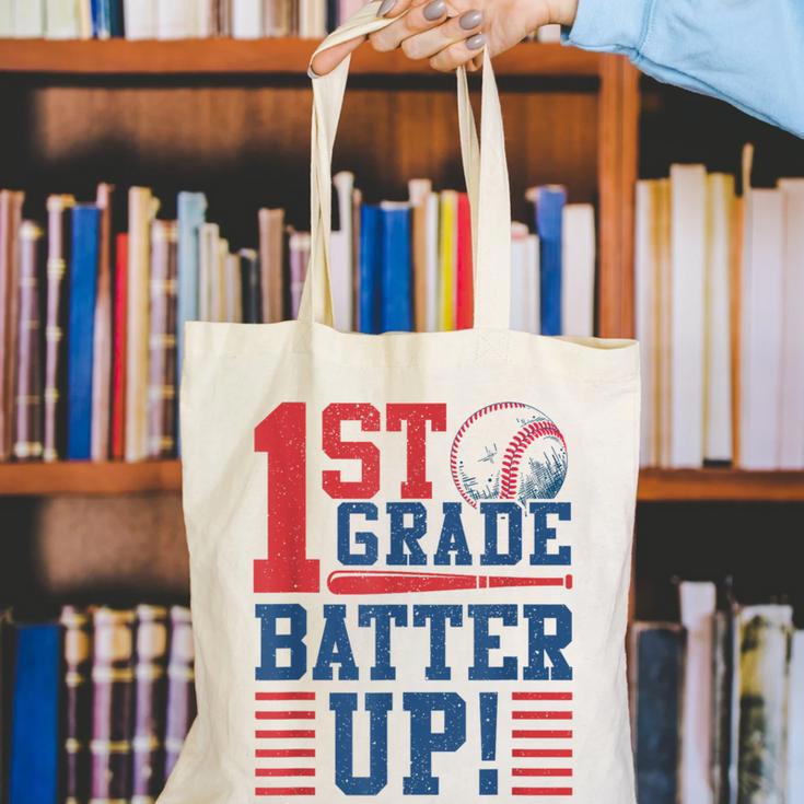 Baseball 1st Grade Back To School 1st Grade Batter Up Canvas Tote Bag Baseball 1st Grade Back To School 1st Grade Batter Up Canvas Tote Bag