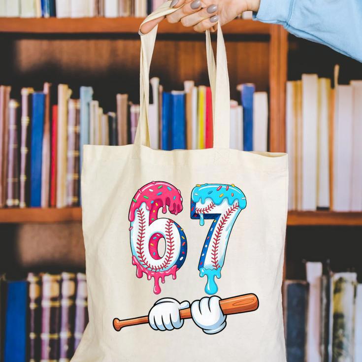 Baseball 67 Ice Cream Drip Six Seven Boys Canvas Tote Bag Baseball 67 Ice Cream Drip Six Seven Boys Canvas Tote Bag
