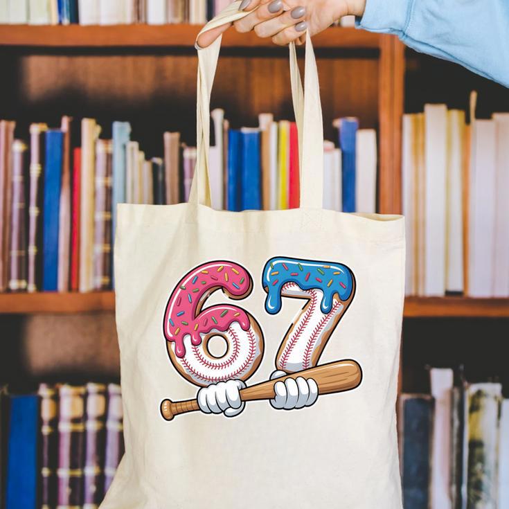 Baseball 67 Kids Ice Cream Drip Six Seven Youth Boys Canvas Tote Bag Baseball 67 Kids Ice Cream Drip Six Seven Youth Boys Canvas Tote Bag