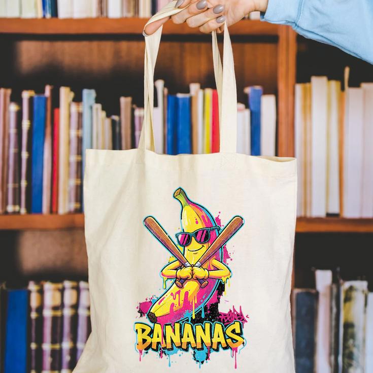 Baseball Banana Graffiti Urban For Kids Canvas Tote Bag
