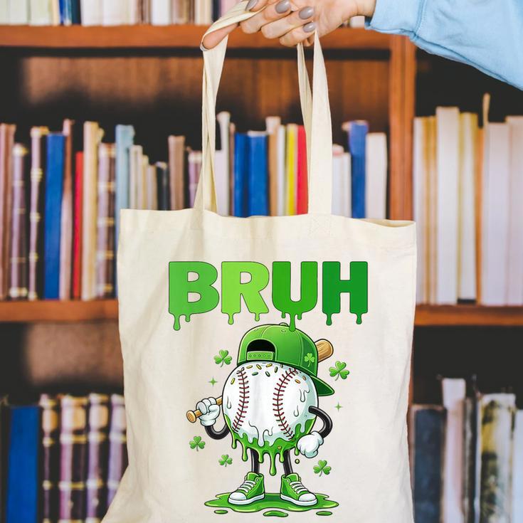 Baseball Bruh Drip Ice Cream Youth Boy St Patricks Day Canvas Tote Bag