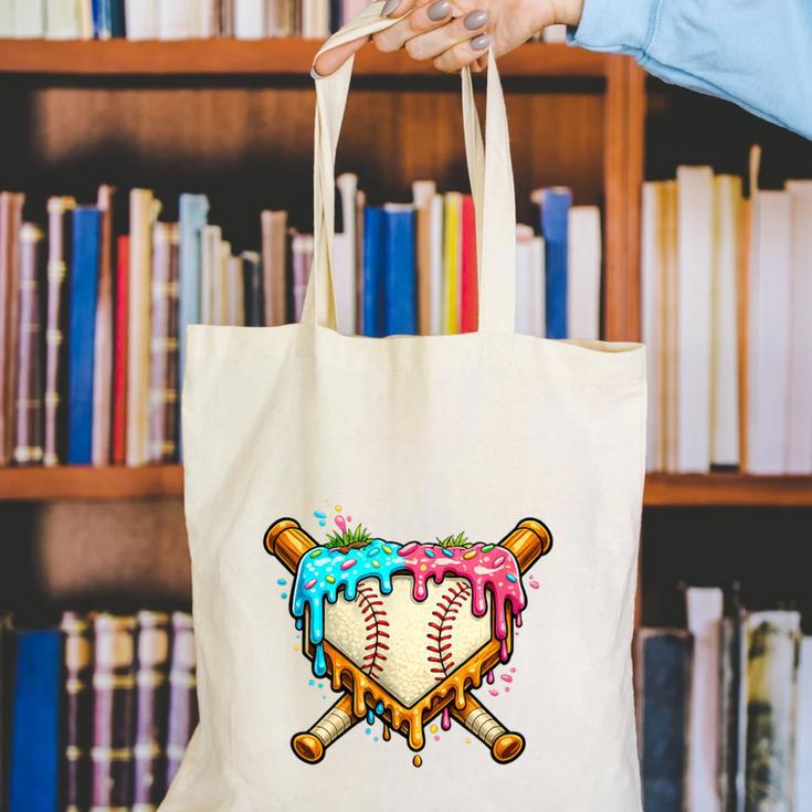 Baseball Drip For Boys Ice Cream Dripping Baseball Sport Canvas Tote Bag