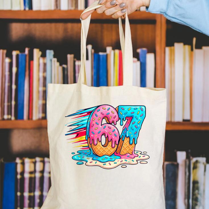 Baseball Drip Ice Cream 67 Graffiti Splash Melt Canvas Tote Bag