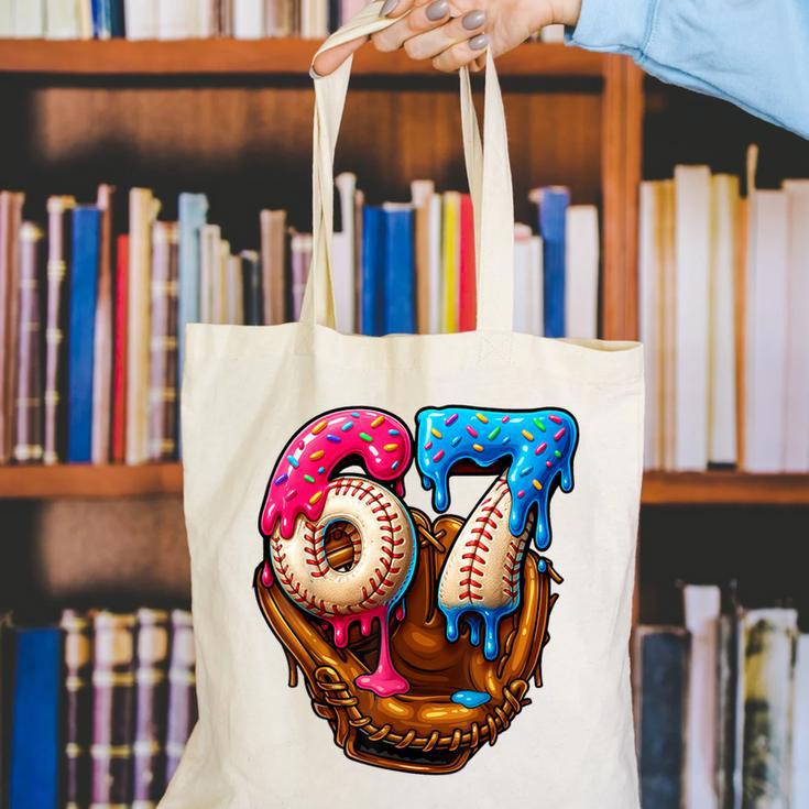 Baseball Drip Ice Cream Number 67 Player Or 67th Birthday Canvas Tote Bag