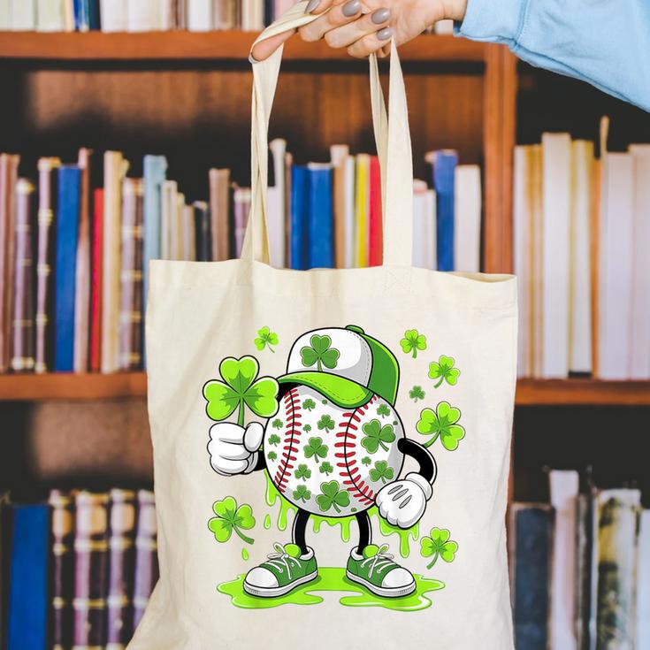 Baseball Drip Ice Cream Shamrock Irish St Patricks Men Canvas Tote Bag