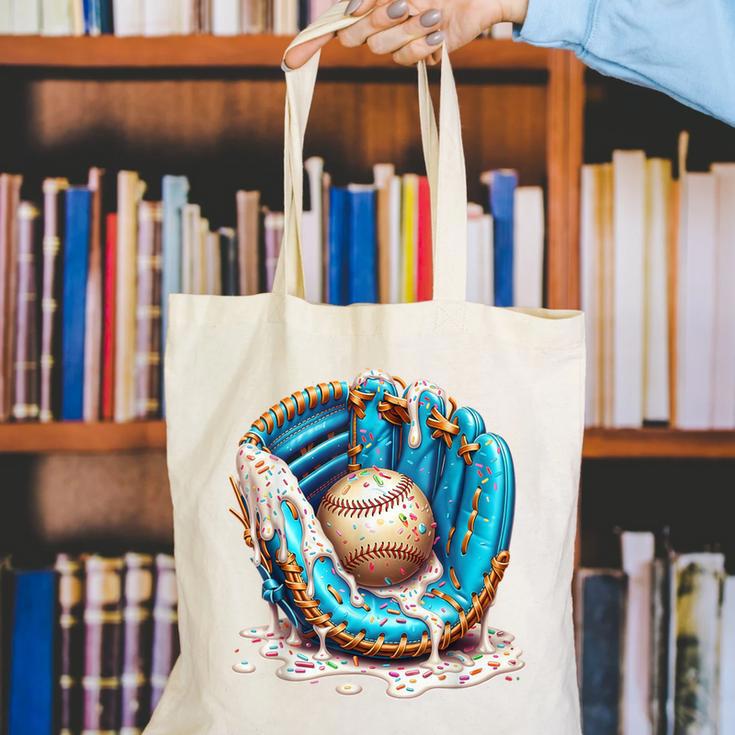 Baseball Drip Ice Cream Sprinkless Glove Boy Kid Canvas Tote Bag