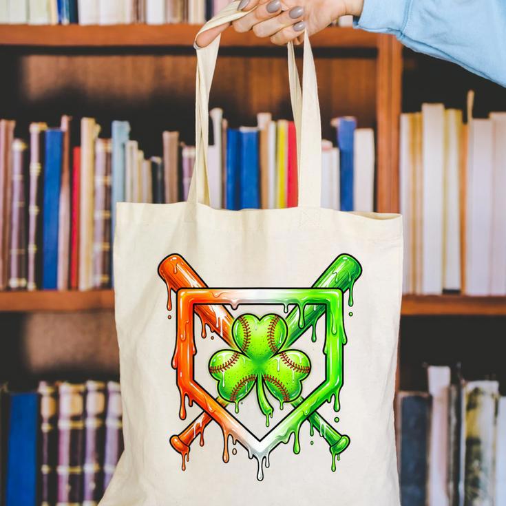 Baseball Drip Ice Cream St Patricks Day Shamrock Canvas Tote Bag
