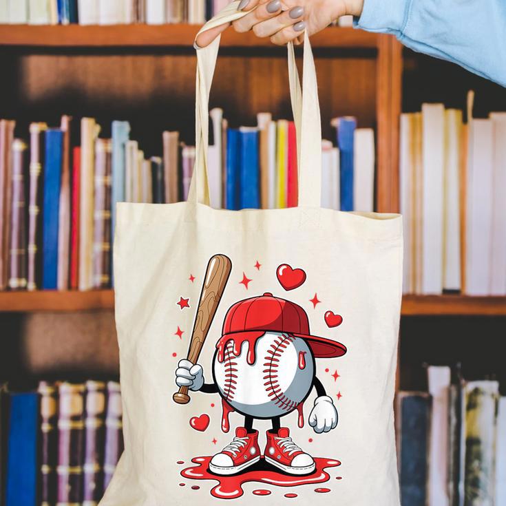 Baseball Drip Icecream Apparel Youth Boy Valentine Canvas Tote Bag
