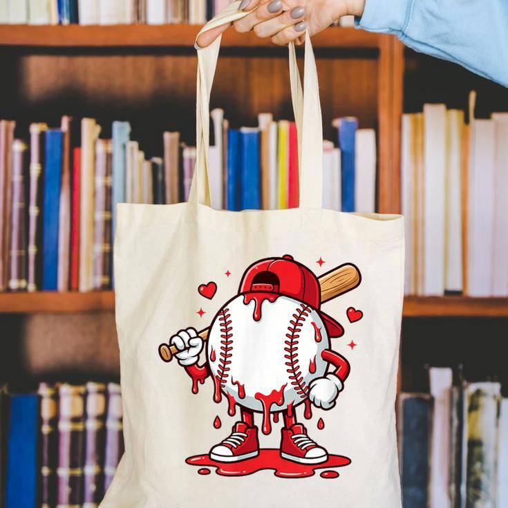 Baseball Drip Icecream Men Boy Valentine Canvas Tote Bag Baseball Drip Icecream Men Boy Valentine Canvas Tote Bag