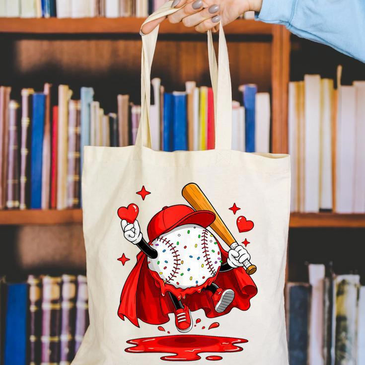Baseball Drip Icecream Youth Boy Valentine Canvas Tote Bag