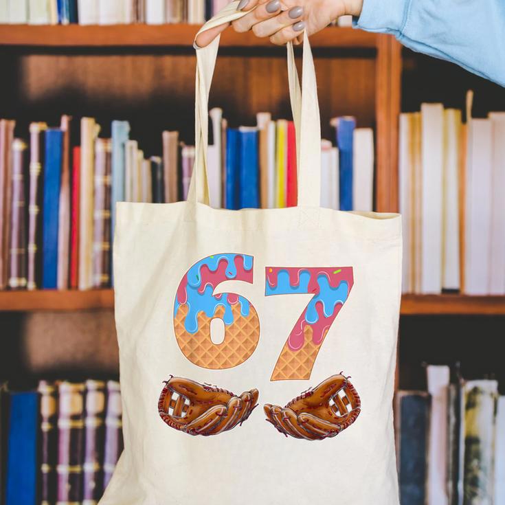 Baseball Drip Number 67 Player Six Seven Meme Canvas Tote Bag Baseball Drip Number 67 Player Six Seven Meme Canvas Tote Bag