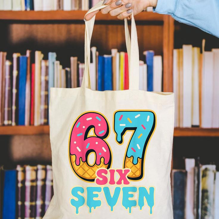Baseball Drip Number 67 Player Trendy 6 7 Meme Canvas Tote Bag