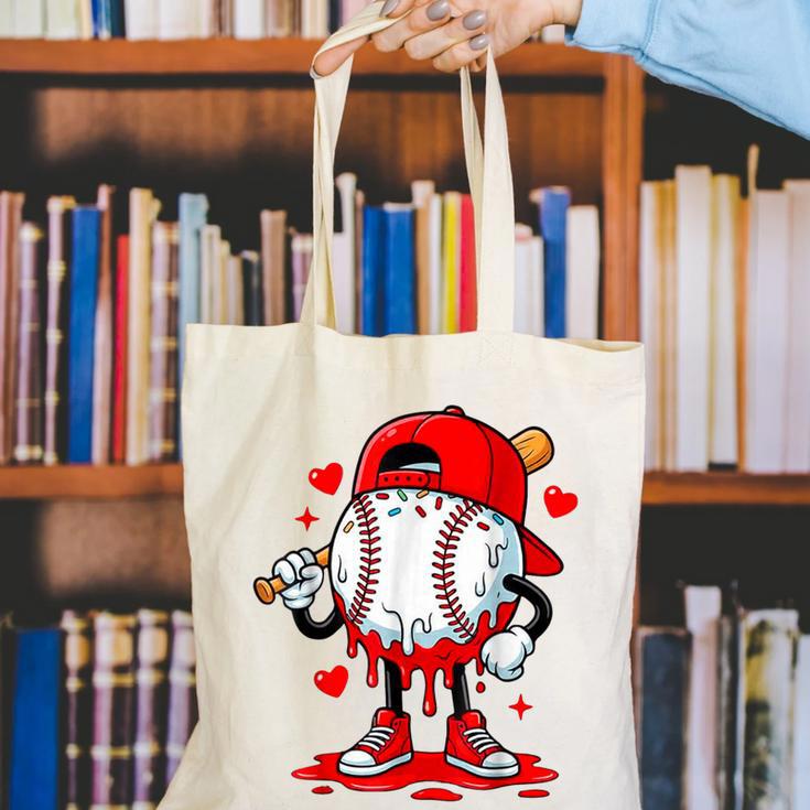 Baseball Drip Valentines Canvas Tote Bag