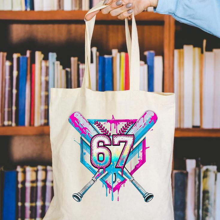 Baseball Dripping 67 Home Plate Six Seven Boy Kids Sports Canvas Tote Bag Baseball Dripping 67 Home Plate Six Seven Boy Kids Sports Canvas Tote Bag