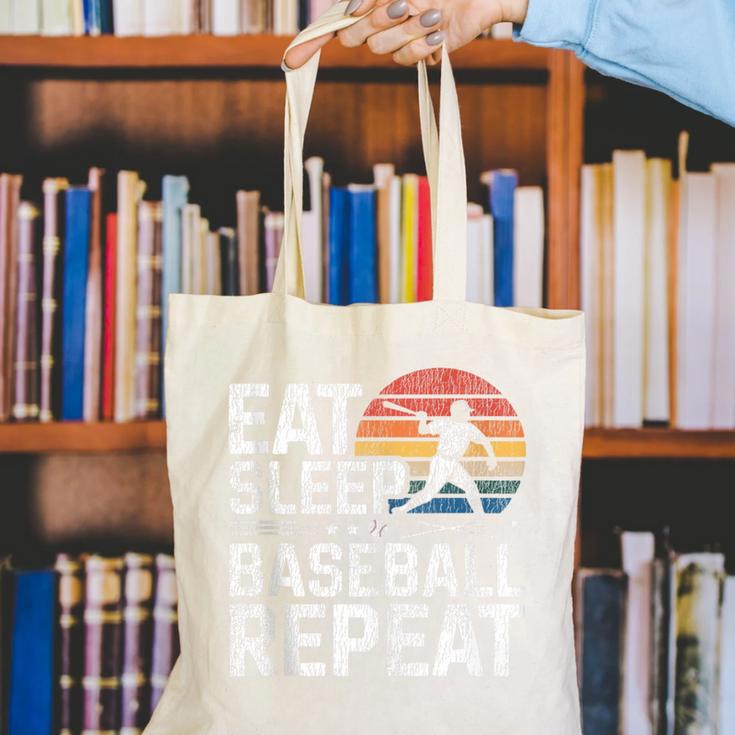 Baseball Fan Vintage Retro Eat Sleep Baseball Repeat Canvas Tote Bag Baseball Fan Vintage Retro Eat Sleep Baseball Repeat Canvas Tote Bag