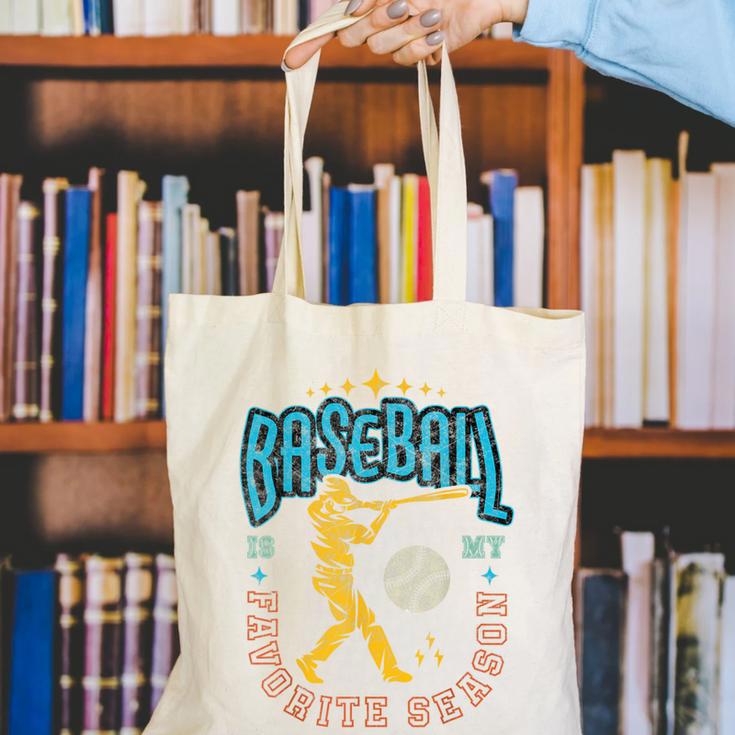 Baseball Is My Favorite Season Player Coach Fan Game Day Canvas Tote Bag