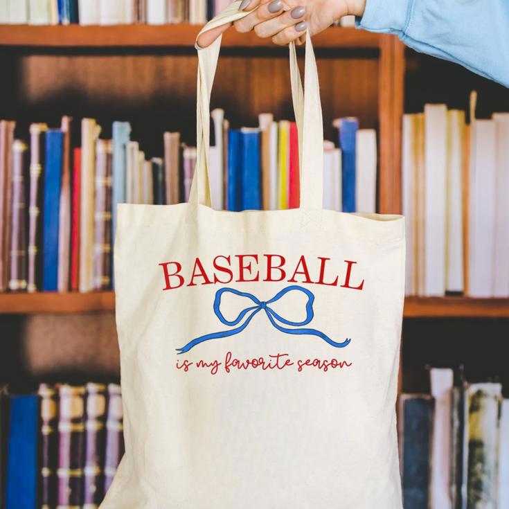 Baseball Is My Favorite Season Shirt Baseball Season Vibes Canvas Tote Bag
