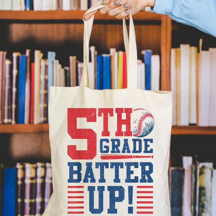 Baseball Fifth Grade Back To School 5th Grade Batter Up Canvas Tote Bag
