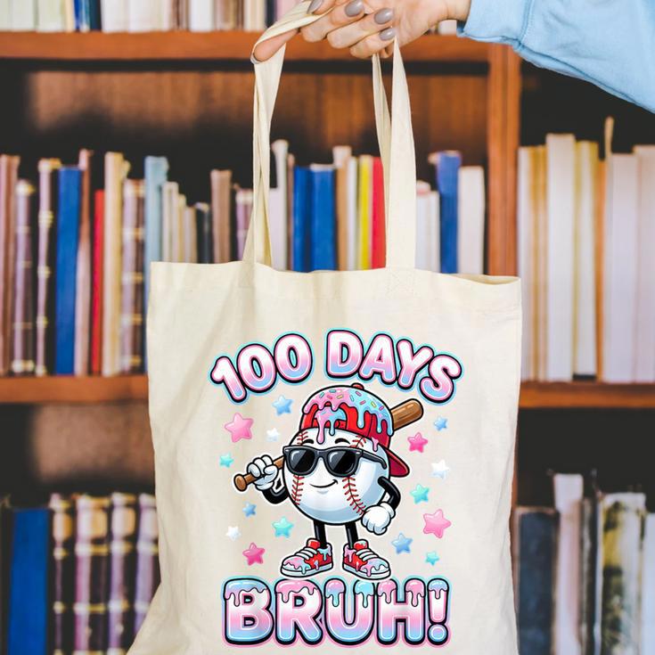 Baseball Ice Cram Drip 100 Days Of School 100th Boys Youth Canvas Tote Bag