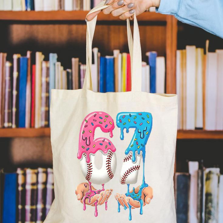 Baseball Ice Cream Drip 67 Hands Six Seven Boys Canvas Tote Bag