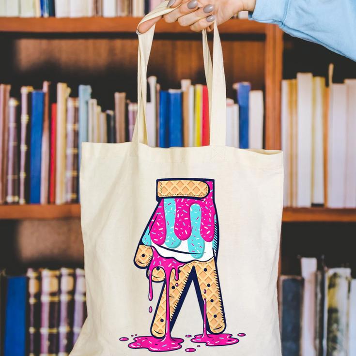 Baseball Ice Cream Drip Boys Glove Sprinkles Baseball Lover Canvas Tote Bag Baseball Ice Cream Drip Boys Glove Sprinkles Baseball Lover Canvas Tote Bag