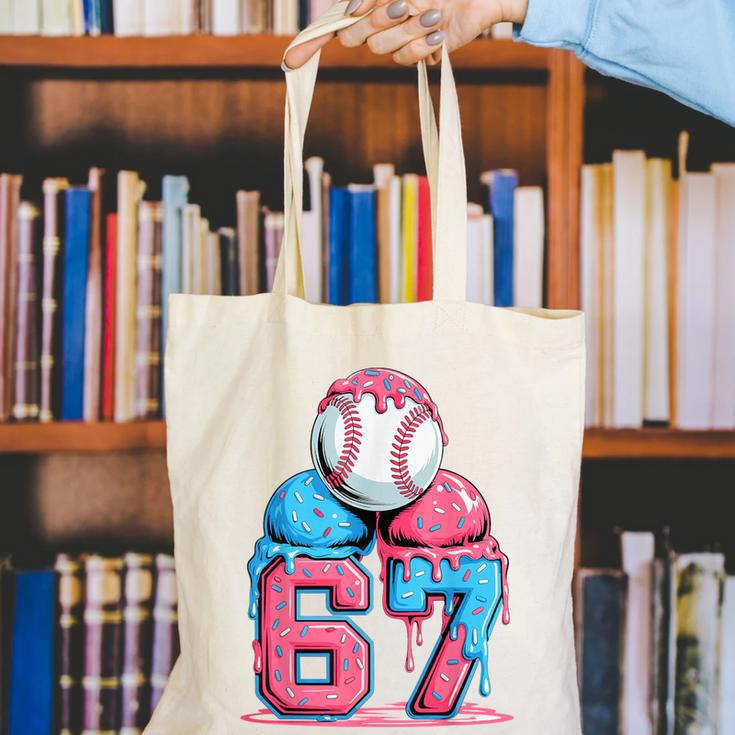 Baseball Ice Cream Drip Six Seven Gen Alpha Meme 67 Canvas Tote Bag Baseball Ice Cream Drip Six Seven Gen Alpha Meme 67 Canvas Tote Bag