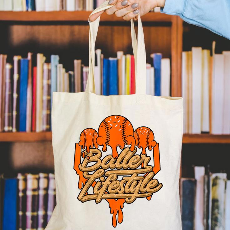 Baseball Lifestyle Home Plate Orange Ice Cream Drip Men Boys Canvas Tote Bag Baseball Lifestyle Home Plate Orange Ice Cream Drip Men Boys Canvas Tote Bag