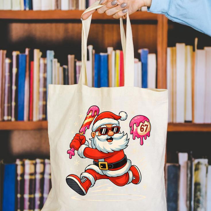 Baseball Santa 67 Baseball Christmas Pajamas Xmas Men Boy 67 Canvas Tote Bag