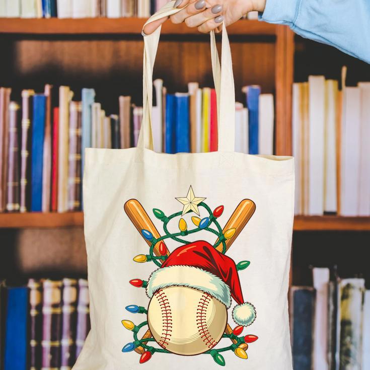 Baseball Santa Christmas Ball Baseball Lover Player Boys Canvas Tote Bag