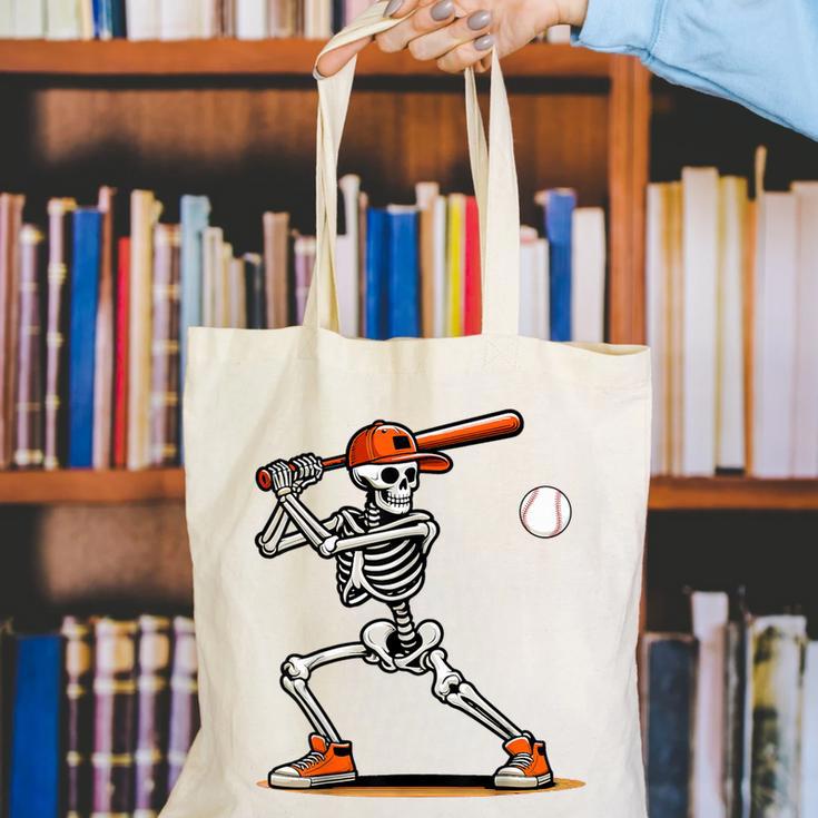 Baseball Skeleton Spooky Boys Halloween Baseball Player Canvas Tote Bag Baseball Skeleton Spooky Boys Halloween Baseball Player Canvas Tote Bag