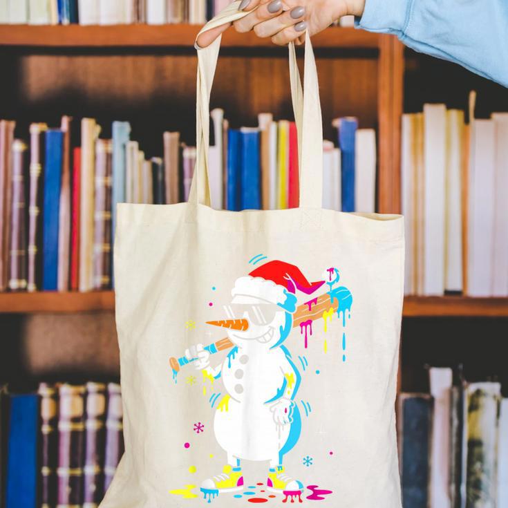 Baseball Snowman Drip Cool Christmas Men Boys Girls Canvas Tote Bag Baseball Snowman Drip Cool Christmas Men Boys Girls Canvas Tote Bag