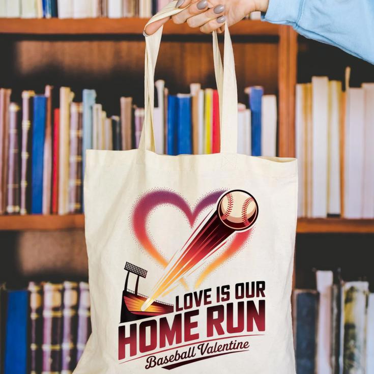 Baseball Valentine Love Is Our Home Run Apparel Canvas Tote Bag